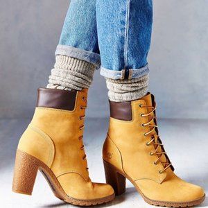 Timberland Burnt Orange Lace Up Glancy Bootie